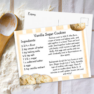 Postale Carte de recette de biscuits au sucre vanillé