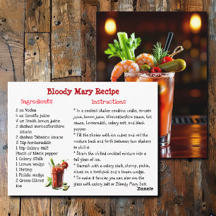 Postale Carte de recette de Bloody Mary