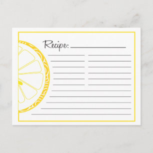 Postale Carte de recette de citron