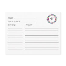 Carte de recette de couronne de fleurs