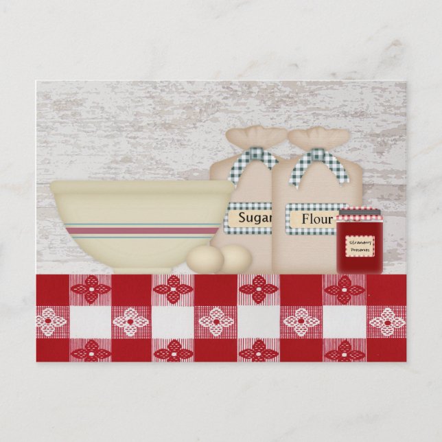 Postale Carte de recette de cuisine de grand-mère (Devant)