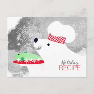 Postale Carte de recette de cuisine du chef ours polaire