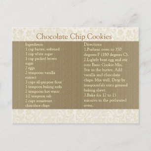 Postale Carte de recette de dentelle ivoire