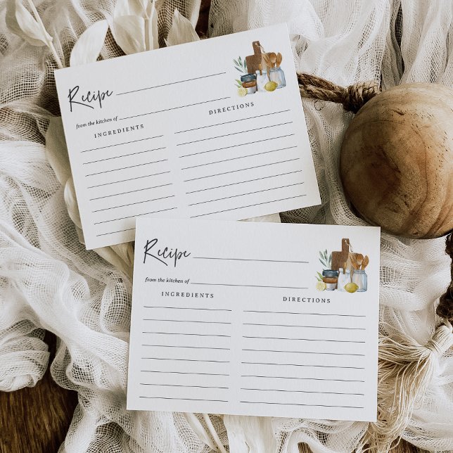 Postale Carte de recette de douche de mariage de cuisine à (Créateur téléchargé)