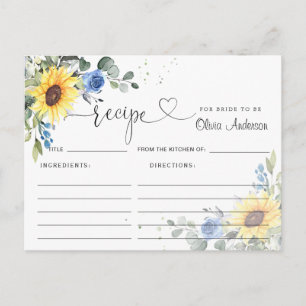 Postale Carte de recette de douche nuptiale d'eucalyptus é