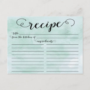 Postale Carte de recette de Fête des mariées de script d'a