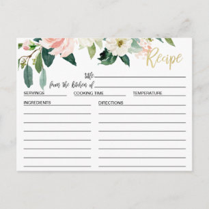 Postale Carte de recette de Fête des mariées florale