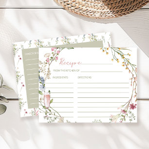 Postale Carte de recette de fête prénuptiale Pétales et Pr