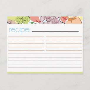 Postale Carte de recette de fruits