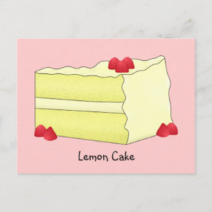 Postale Carte de recette de gâteau au citron