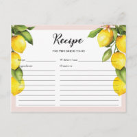 Carte de recette de la douche nuptiale Citrus citr