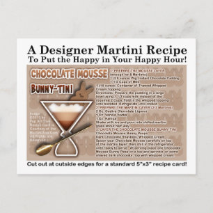Postale Carte de recette de lapin Mousse de chocolat Marti