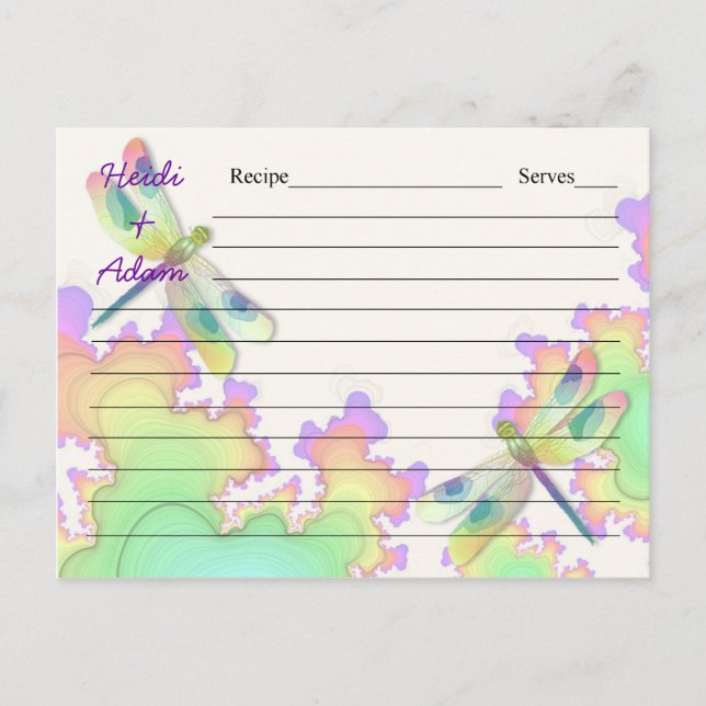 Postale Carte de recette de libellule (Devant)