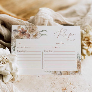 Postale Carte de recette de mariage florale Boho