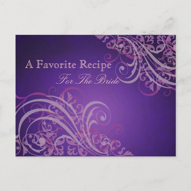 Postale Carte de recette de mariage rose baroque exquise (Devant)