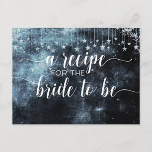 Postale Carte de recette de mariée céleste de couleur aqua