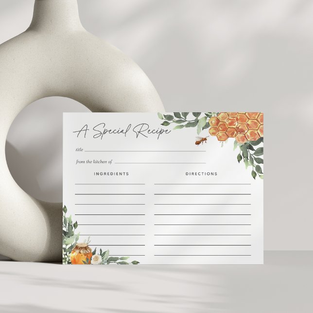 Postale Carte de recette de miel de fleur d'oranger (Créateur téléchargé)