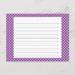 Postale Carte de recette de point Polka violet