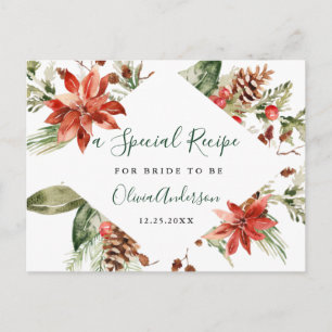 Postale Carte de recette de shower de mariage élégante au