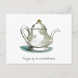Postale Carte de recette de théière