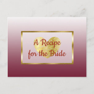 Postale Carte de recette du mariage de dégradés de Bourgog