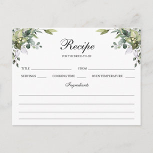 Postale Carte de recette Eucalyptus Watercolor
