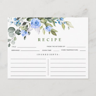 Postale Carte de recette Fête des mariées Eucalyptus coule
