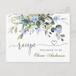 Postale Carte de recette Fête des mariées Eucalyptus coule