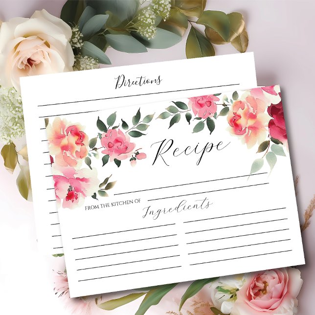 Postale Carte de recette Fête des mariées Flush Blossoms (Créateur téléchargé)