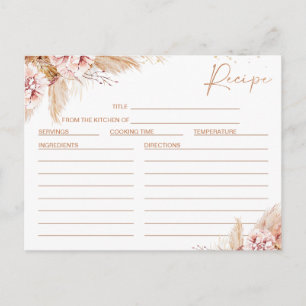 Postale Carte de recette Fête des mariées or Blush Floral