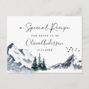 Postale Carte de recette Fête des mariées Watercolor Mount