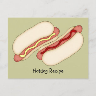 Postale Carte de recette Hotdog