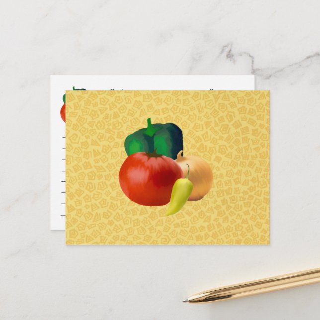 Postale Carte de recette légume (Devant/Arrière en situation)