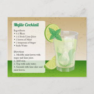 Postale Carte de recette Mojito