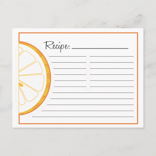 Postale Carte de recette orange (Devant)