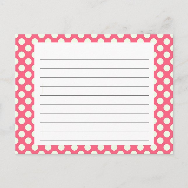 Postale Carte de recette Pink Poka point (Devant)