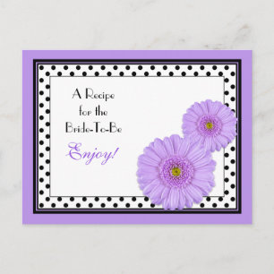Postale Carte de recette Purple Daisy pour la mariée à êtr