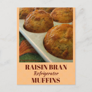 Postale Carte de recette Raisin Bran Réfrigérateur Muffins