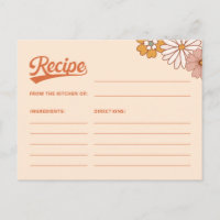 Carte de recette rétro groovy pour la mariée