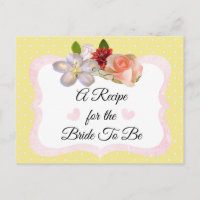 Carte de recette rose jaune et Rose or