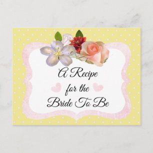 Postale Carte de recette rose jaune et Rose or
