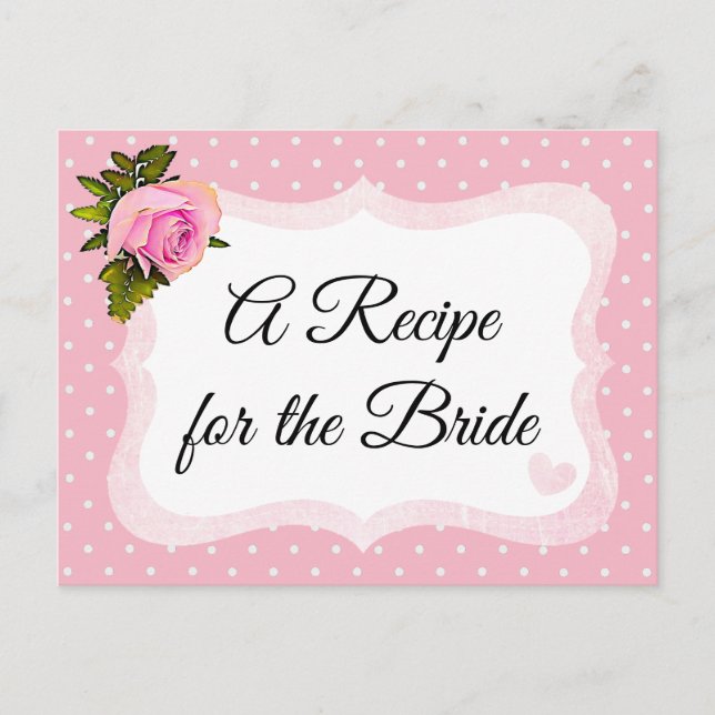 Postale Carte de recette Rose Polka Dot (Devant)