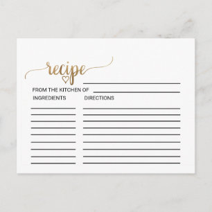 Postale Carte de recette simple Fête des mariées de callig
