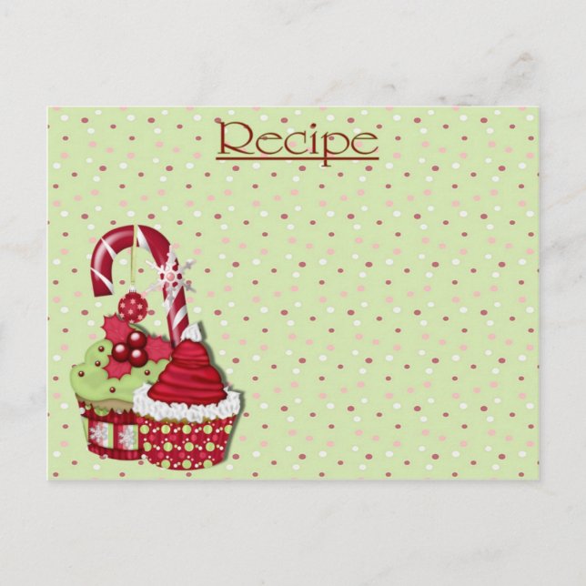 Postale Carte de recette sucre de canne cupcake (Devant)