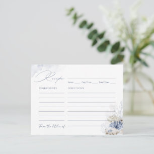 Postale Carte de recette thème plage corail bleu & coquill