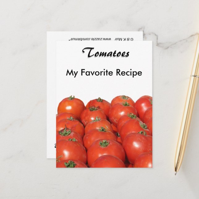 Postale Carte de recette - Tomates (Devant/Arrière en situation)