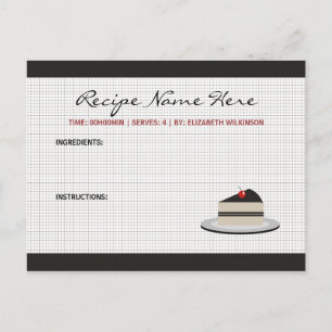 Postale Carte de recette tranche de gâteau