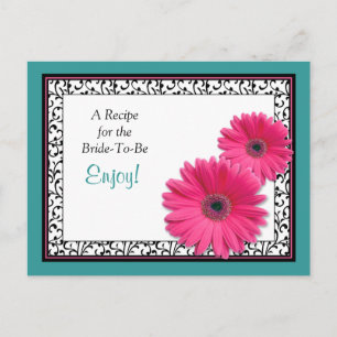 Postale Carte de recette Turquoise Gerbera rose pour la ma
