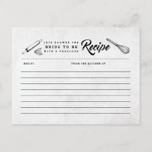 Postale Carte de recette vintage Fête des mariées noire et