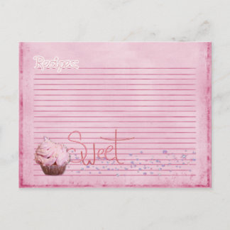 Postale carte de recettes de cupcake